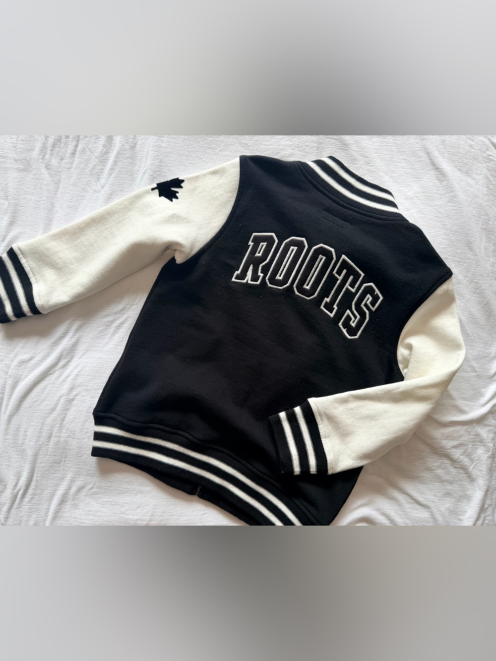 NWT Roots Kids 2.0 Awards Varsity Jacket | Black & White | Size 5T - Picture 2 of 6